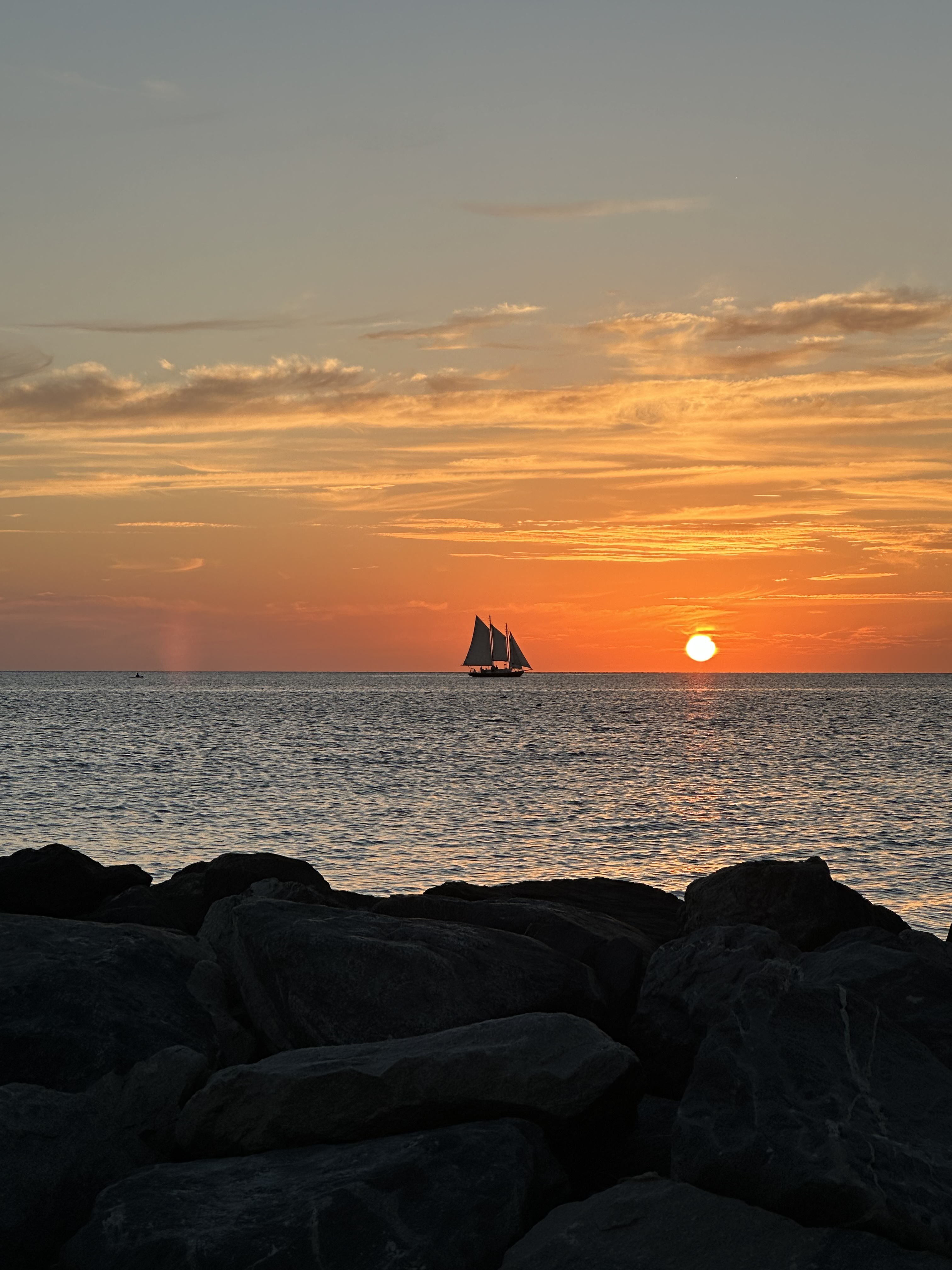 Sailboat at sunset on the Chesapeake Bay